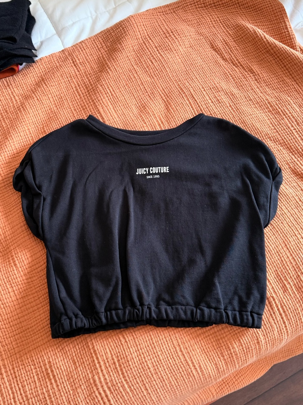 Juicy Couture Black Cropped Logo Top
